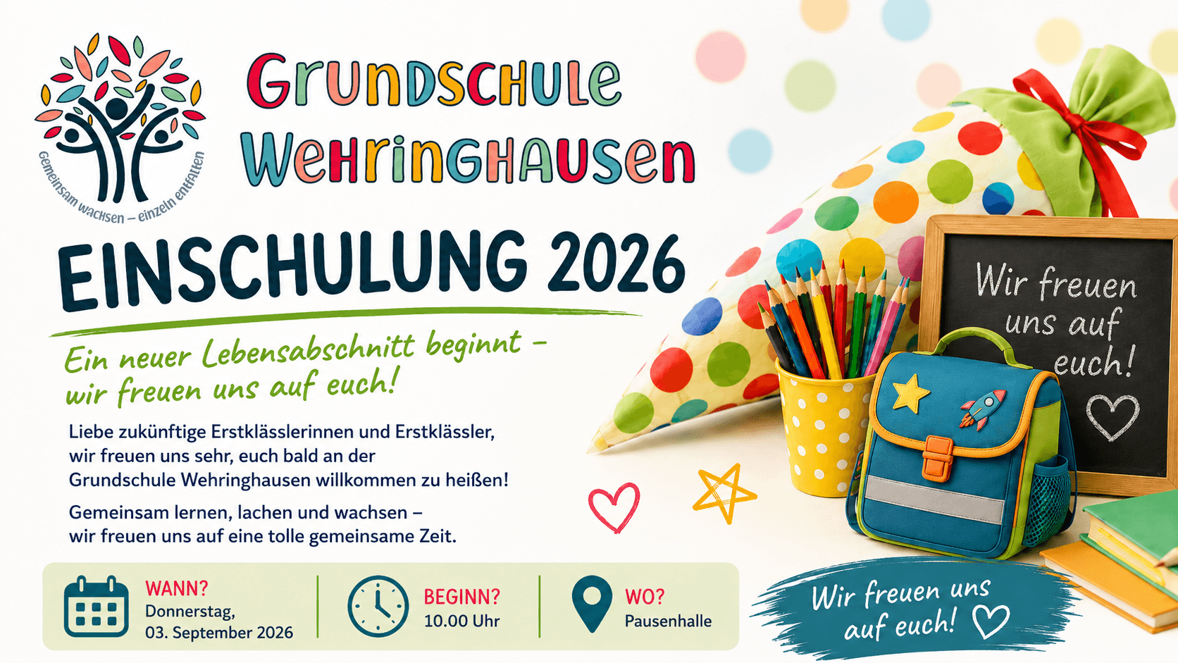 Herzlich willkommen zur Einschulung 2026
